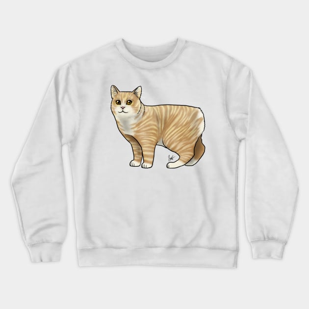 Cat - Manx - Orange Crewneck Sweatshirt by Jen's Dogs Custom Gifts and Designs